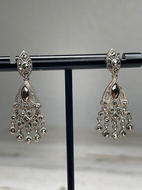 Judith Jack Sterling Silver Marcasite Dangle Statement Earrings